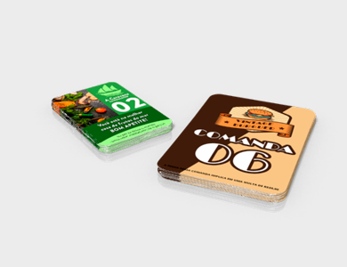 Comanda com Arte Variável em PVC 0,76mm Cristal Frente e Verso Fosco 10x15cm - 4x4 - 1 unid