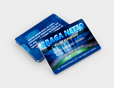 Cartão de Visita em PVC 0,5mm Fosco Frente e Verso 8,5x5,4cm - 4x0 - 500 unid