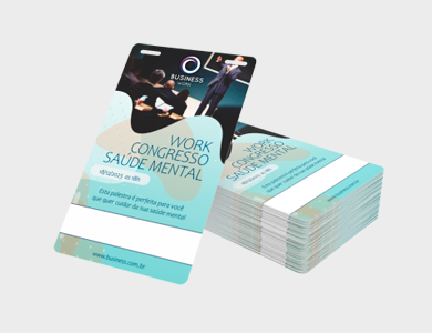 Credencial com Dois Furos Presilha Supremo 300g Sem Verniz 9x10 cm  - 4x1 - 100 unid