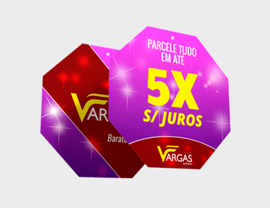 Móbile Octagonal Grande PVC 0,3 mm Verniz Frente e Verso 47x47 cm - 4x4 - 500 unid