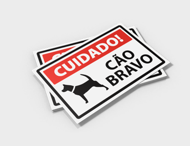 Placas de Sinalização/Informativa Grande em PVC 0,5mm Cristal Frente e Verso 45x30 cm - 4x0 - 10 unid
